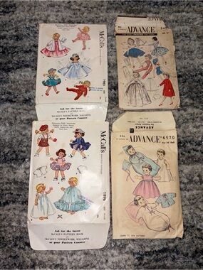 Vintage Dolly Costume Sewing Patterns - McCall's & Advance - Multi-Color
